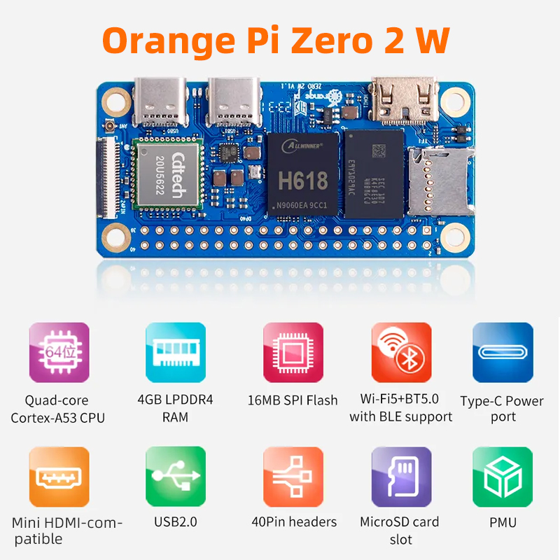 Orange Pi Zero 2W 4GB 2GB 1.5G - đánh giá và giá Golf Zero