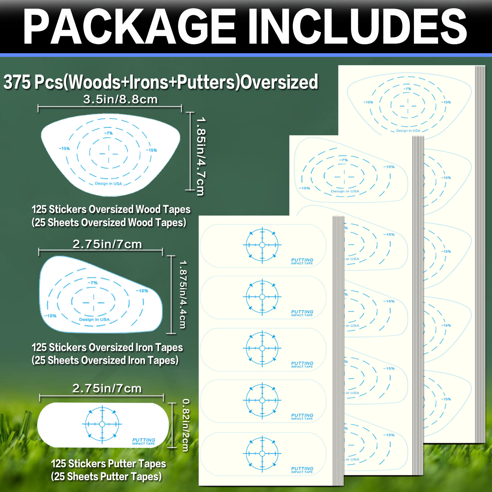 Golf Impact Tape 150Pcs Value  - đánh giá và giá Golf Equipment Kit
